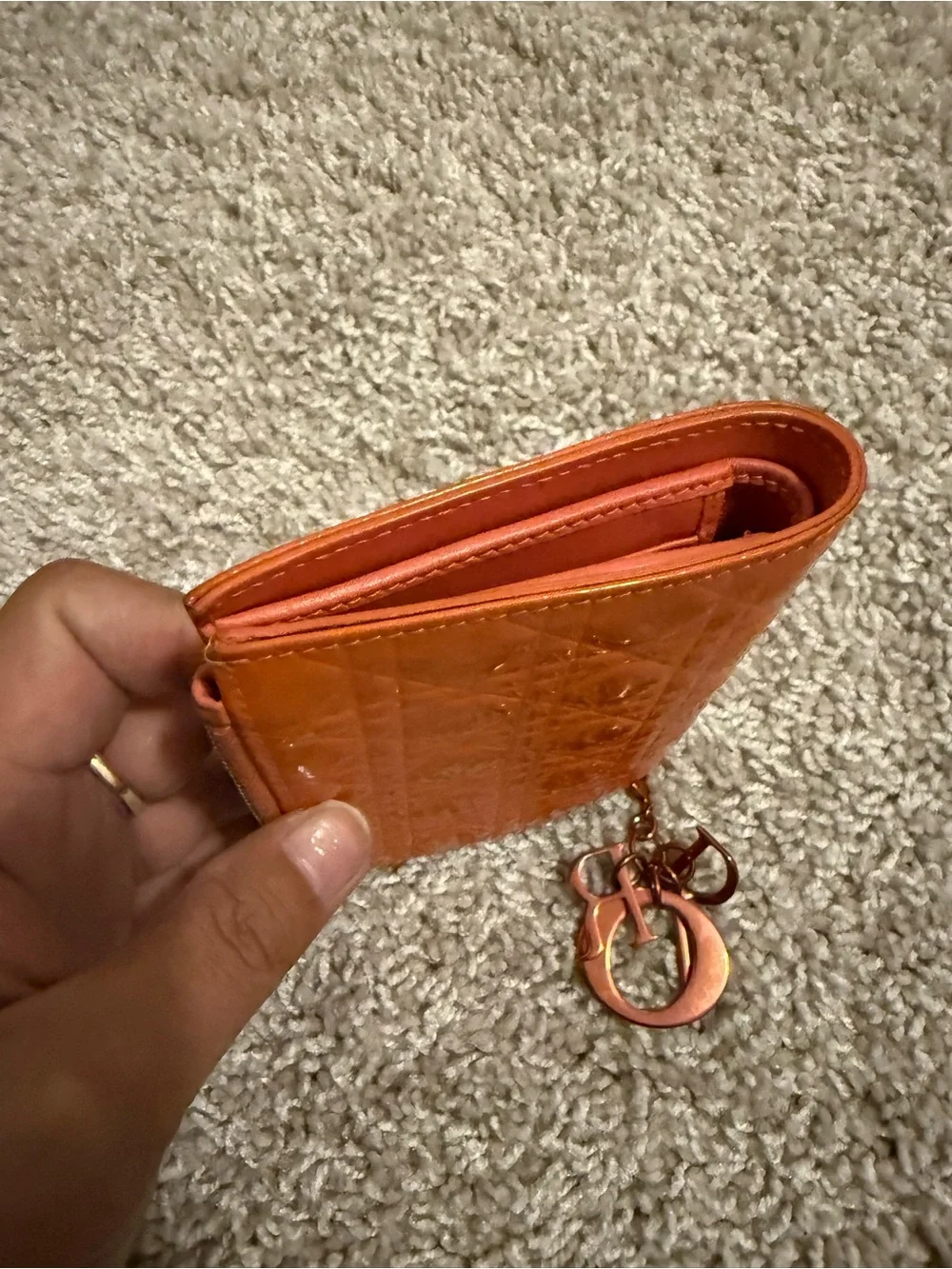 Dior Quilted Wallet with Keychain
